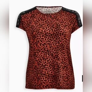 Torrid Relaxed Super Soft Crew Neck Lace Inset Dolman Tee